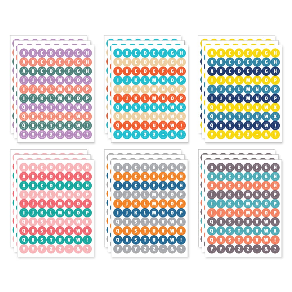 Monolike Retro Candy Alphabet Stickers Set - 6 Design Stickers, 18 Sheets In Total
