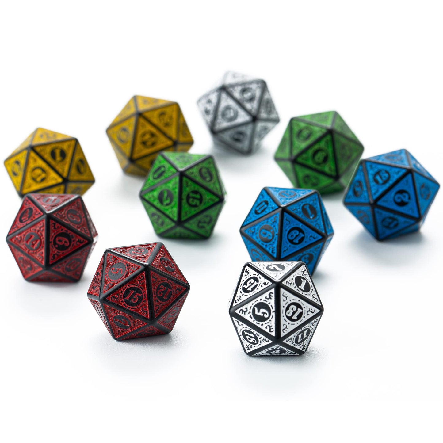 SmartDealsPro 10-Pack 20 Sided Dice D20 Polyhedral Dice for DND RPG MTG Table Game (Color 9)