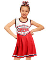 Jenpen Cheerleader Costume Cheerleading Outfit Dress Cheer Uniform With Bow Halloween Dress Up Gifts(3-5 Years,Red)