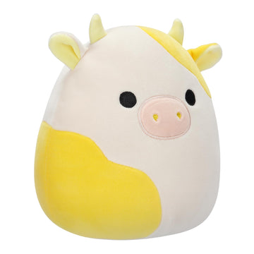 Squishmallows Original 19 cm Plush Toy - Bodie the Cow Yellow and White - Soft Official Jazwares Stuffed Animal