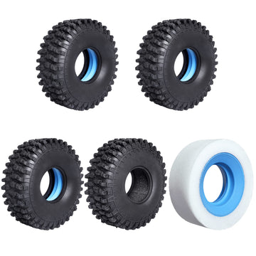 AllinRC 1.9 Crawler Tires and Dual Stage Foams Closed Cell Inner/Soft Outer Foam Inserts for RC Crawler Car Traxxas TRX4 TRX6 Ax
