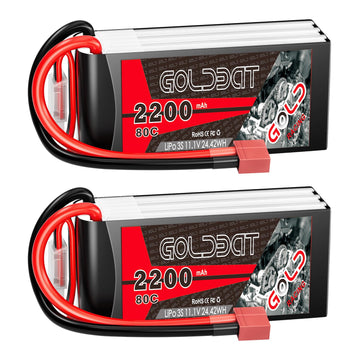 Goldbat Lipo Battery 3S 2200Mah 11.1V 80C Shorty Pack Battery With T Plug For Rc Car Truck Vehicles Rc Drone Quadcopter Helicopt
