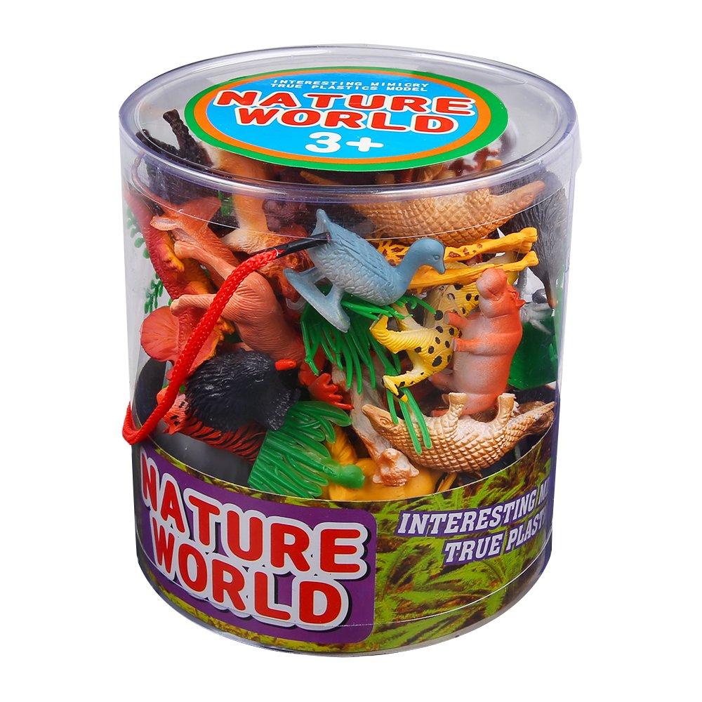 Valefortoy 54-Piece Mini Jungle Animals Set With Gift Box - Realistic Wild Animal Figures For Kids' Learning & Party Favors