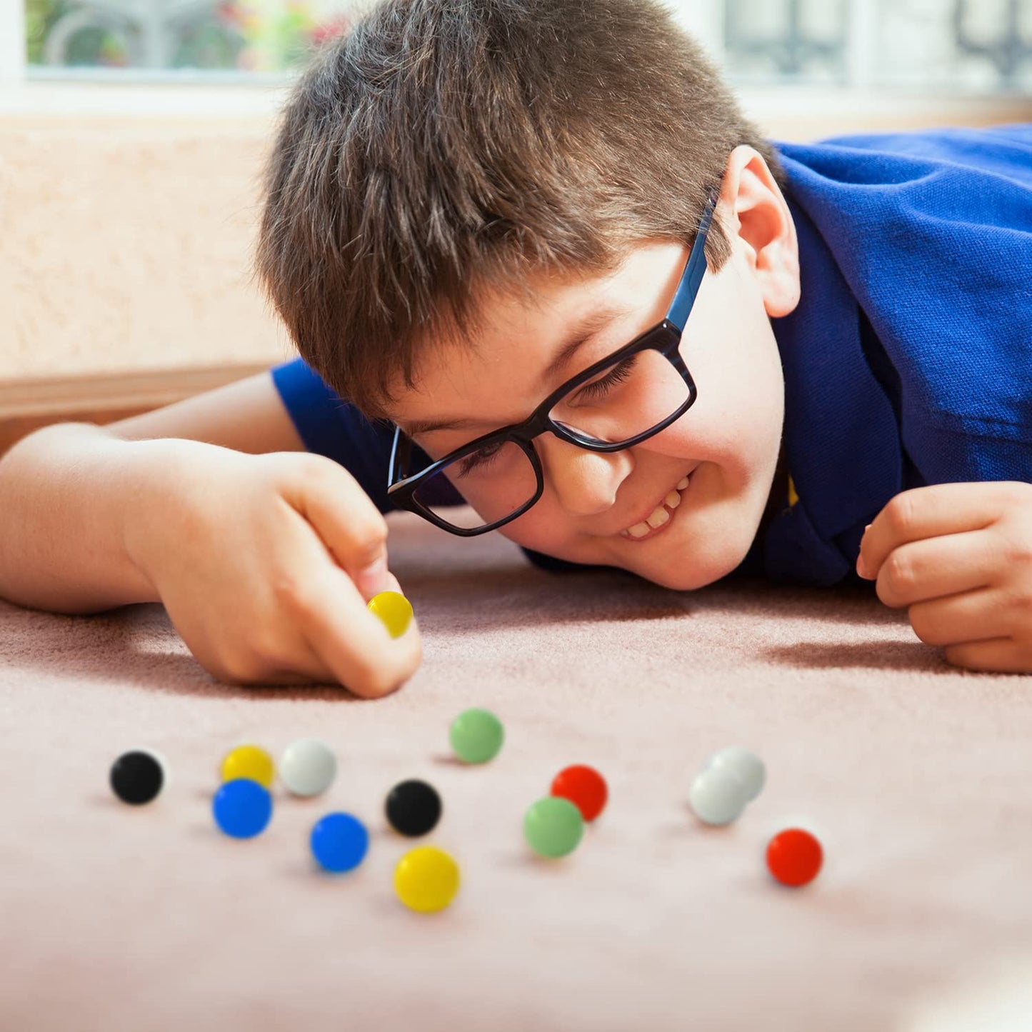 Dodheg 60 Pcs Glass Marbles, Bulk Marbles, For Various Marble Games 0.63 Inch, Multicolor.