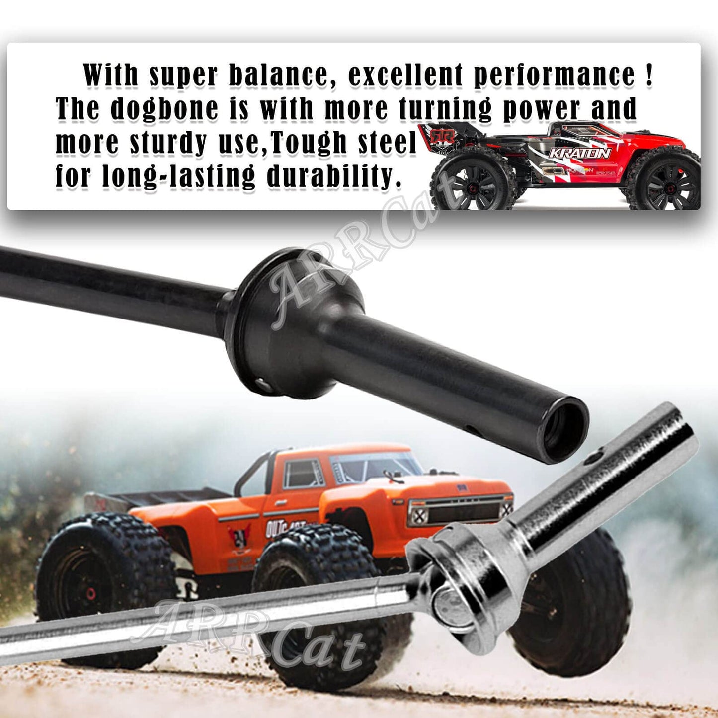 Drive Shaft Upgrades Part for Arrma 1/8 Kraton 6S BLX Outcast 6S BLX Notorious 6S BLX,ARRCat 4pcs Front Rear Drive Shaft Upgrade