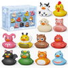 12Pcs Rubber Ducks,Toddler Bath Toys,No Hole Bathtub Toys,Baby Pool Toys For 18 Months And Older
