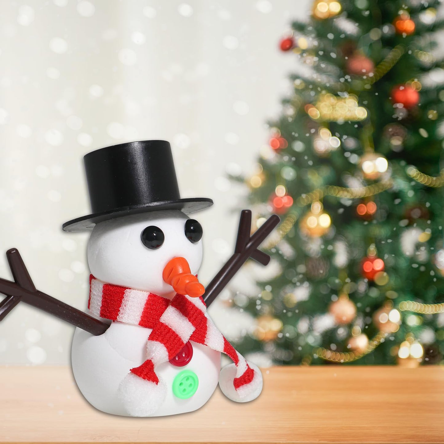 LAHAND 12-Pack Christmas Snowman Crafts Sets for Kids, Modeling Clay Snowman DIY Kit,Christmas Stocking Stuffers for Kids, Perfe