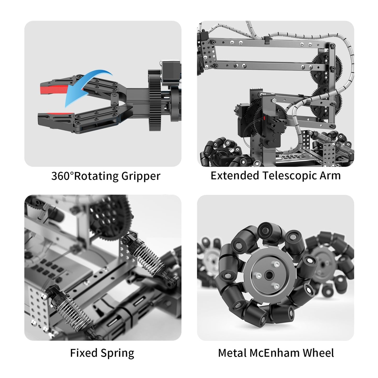 Yazhiyi Robot Arm Building Toys, Flexible Remote Control Robotic Arm With 360 Gripper And Wheels, Stem Educational Birthday Gift