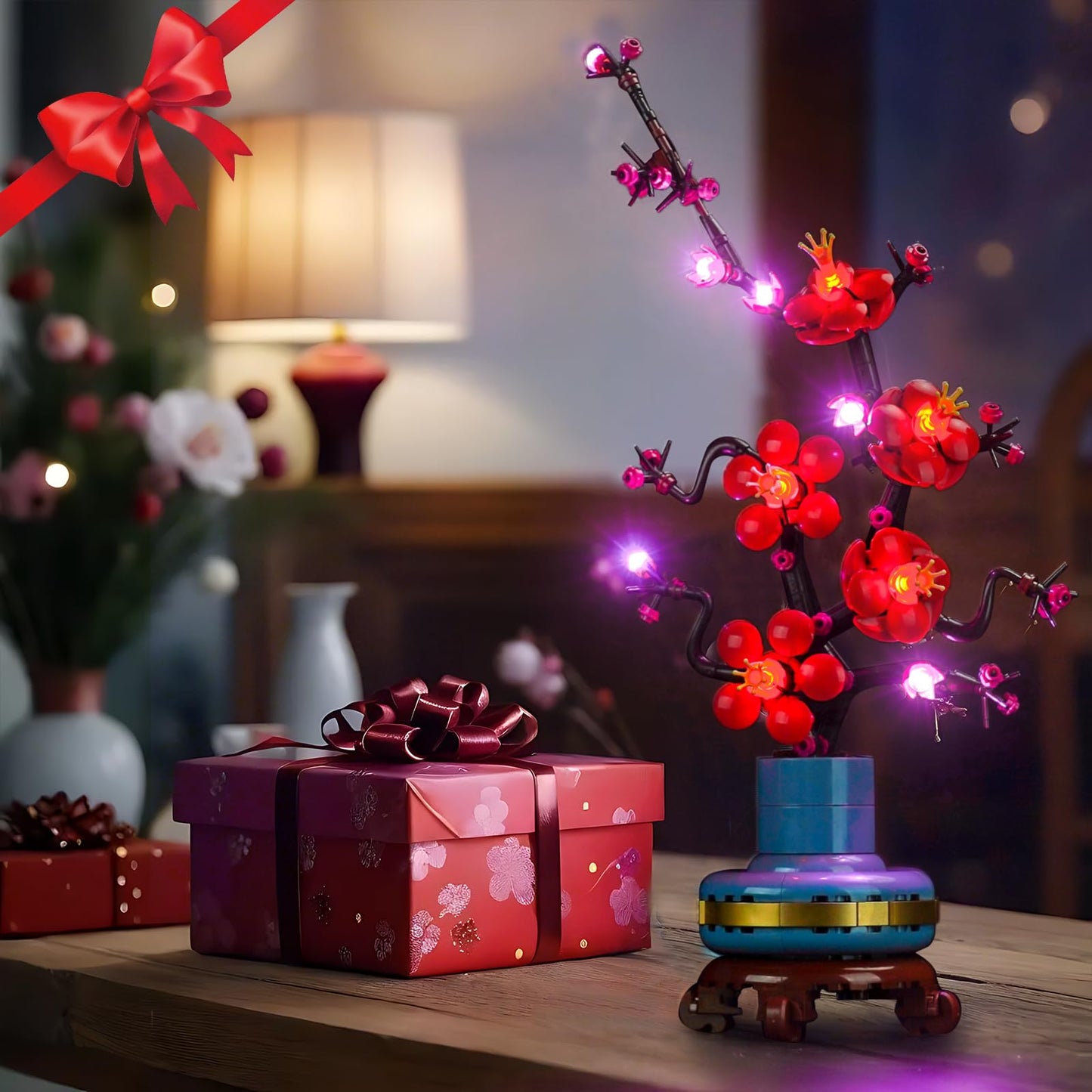 Brickbling Light Compatible With Lego Icons Plum Blossom Flower Décor, Led Lighting Compatible With Lego 10369, Light Up Your Botanical Collection (No Model Set)
