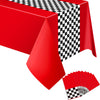 Irenare Car Birthday Party Supplies Racing Party Decorations Road Tablecloth Racetrack Table Runner Table Covers For Kids Boy Car Theme Birthday Party, 54 X 108 Inch (Red,12 Sheets)