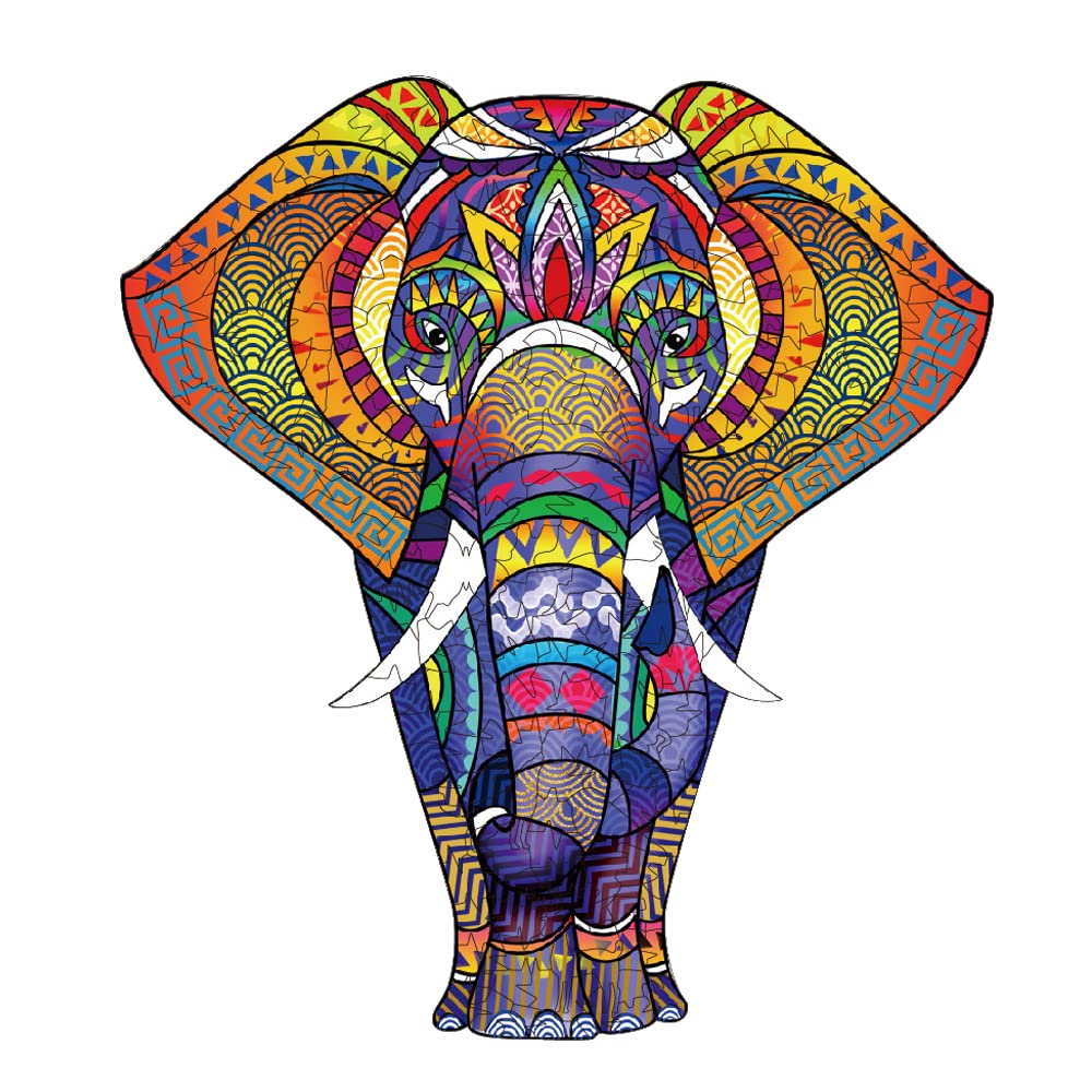 Realsun Wooden Puzzle For Adults, Unique 194 Pieces Animals Shaped Jigsaw Puzzles, Wood Laser Cut Jigsaw Puzzle, Magic Wooden Pu