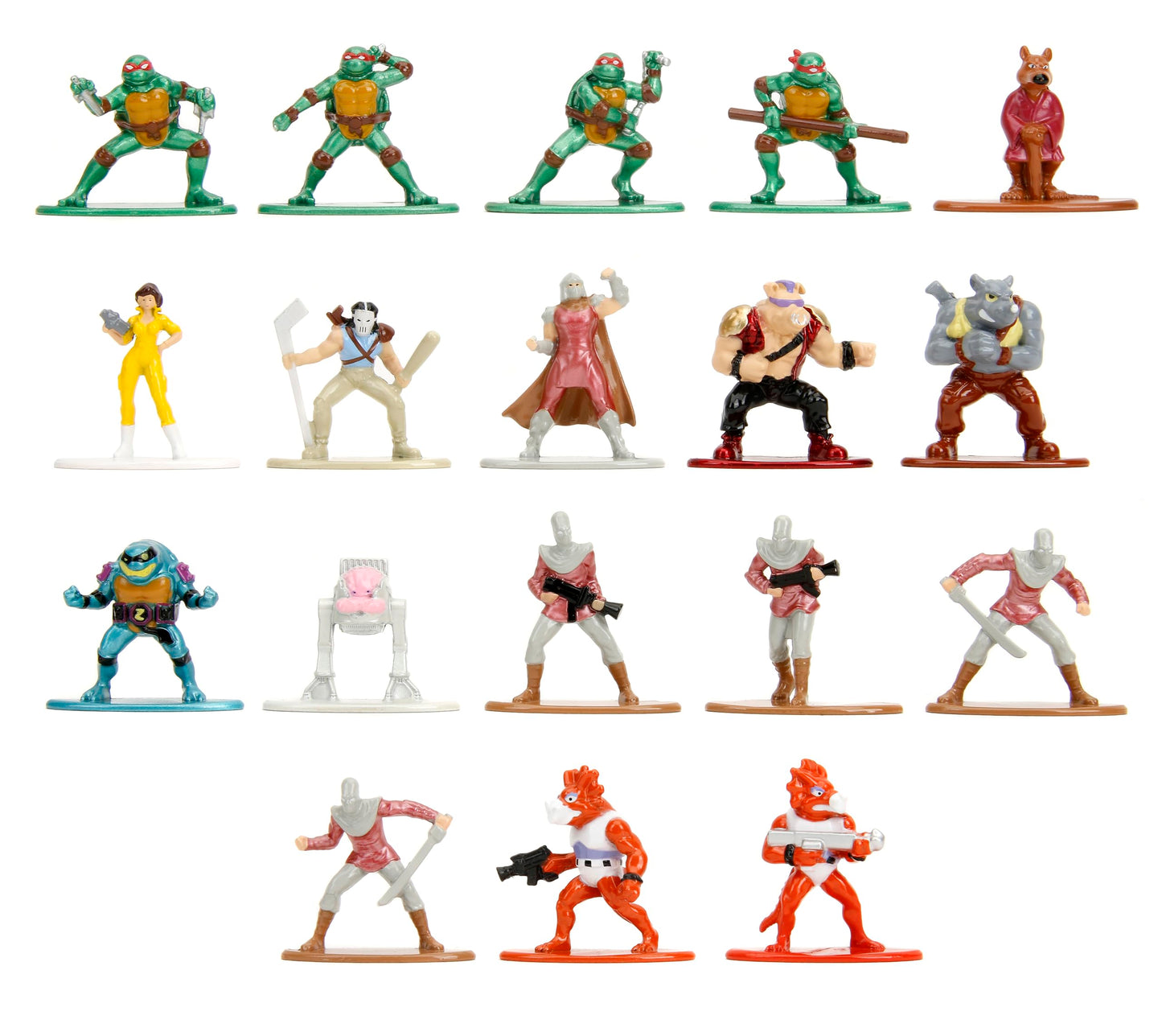 Tmnt 1.65' 18-Pack Wave 2 Die-Cast Figures Nano Metalfigs, Toys For Kids And Adults