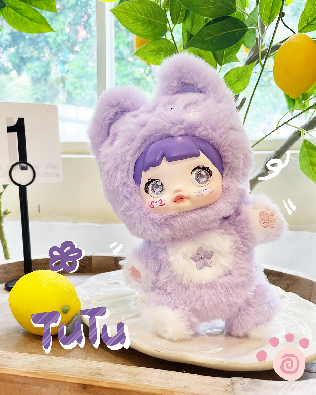 CULLOK Nommi Blind Box Figures, 1 PC Nommi Loveliness Never Ends Series Plush Blind Box (1 of 7 Possible Styles), Kawaii Vinyl P