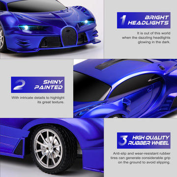 KULARIWORLD Remote Control Car 1/18 Rechargeable High Speed RC Cars Toys for Boys Girls Vehicle Racing Hobby with Headlight Xmas