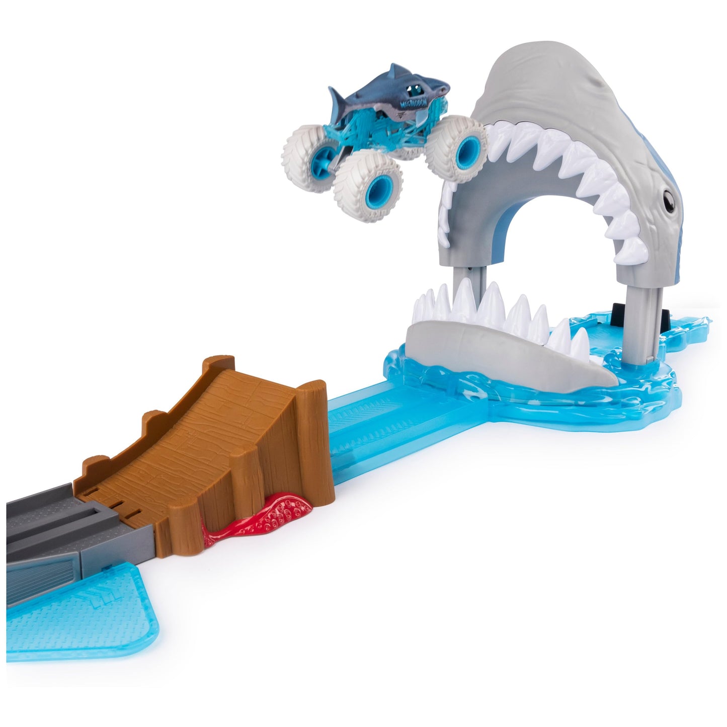 Monster Jam Megalodon Mayhem Playset with 1:64 Scale Die-Cast Truck, Plastic, Model 6056869