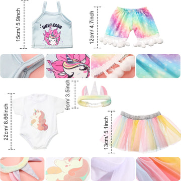 Set Of 2 Summer Teddy Bear Clothes Cap & Gow Outfit Fits Make Your Own Most 14'' - 18'' Bear Plush Stuffed Animal Outfit Pet Dog