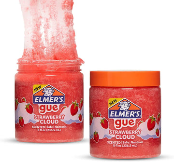Elmer's GUE Premade Slime Pack of 2, Strawberry Cloud Scented, Model 2110576, Adhesive Material