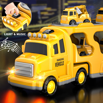 Bennol Toddler Boy Toys For 1 2 3 4 5 Year Old Boys, Toddler Car Trucks Toys For Toddler Boys Ages 1-3 3-5, 5 In 1 Construction