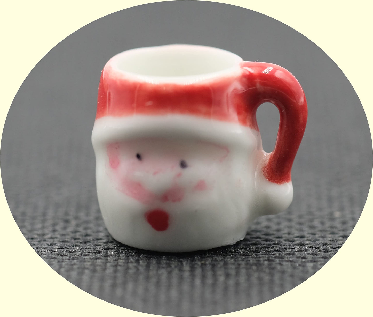 Christmas Santa Coffee Mugs Set of 2 Dollhouse Miniature Kitchen Perfect Ceramic Coffee Mugs