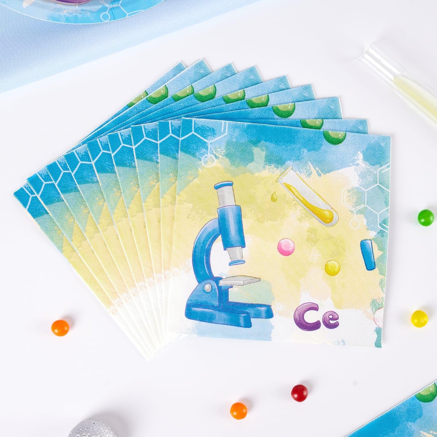 Wernnsai Science Party Decorations - 48 Pcs Science Plates And Napkins Mad Scientist Birthday Party Decoration Chemistry Party Plates Set For Kids Little Scientist Labratory Party Favors For 16 Guests