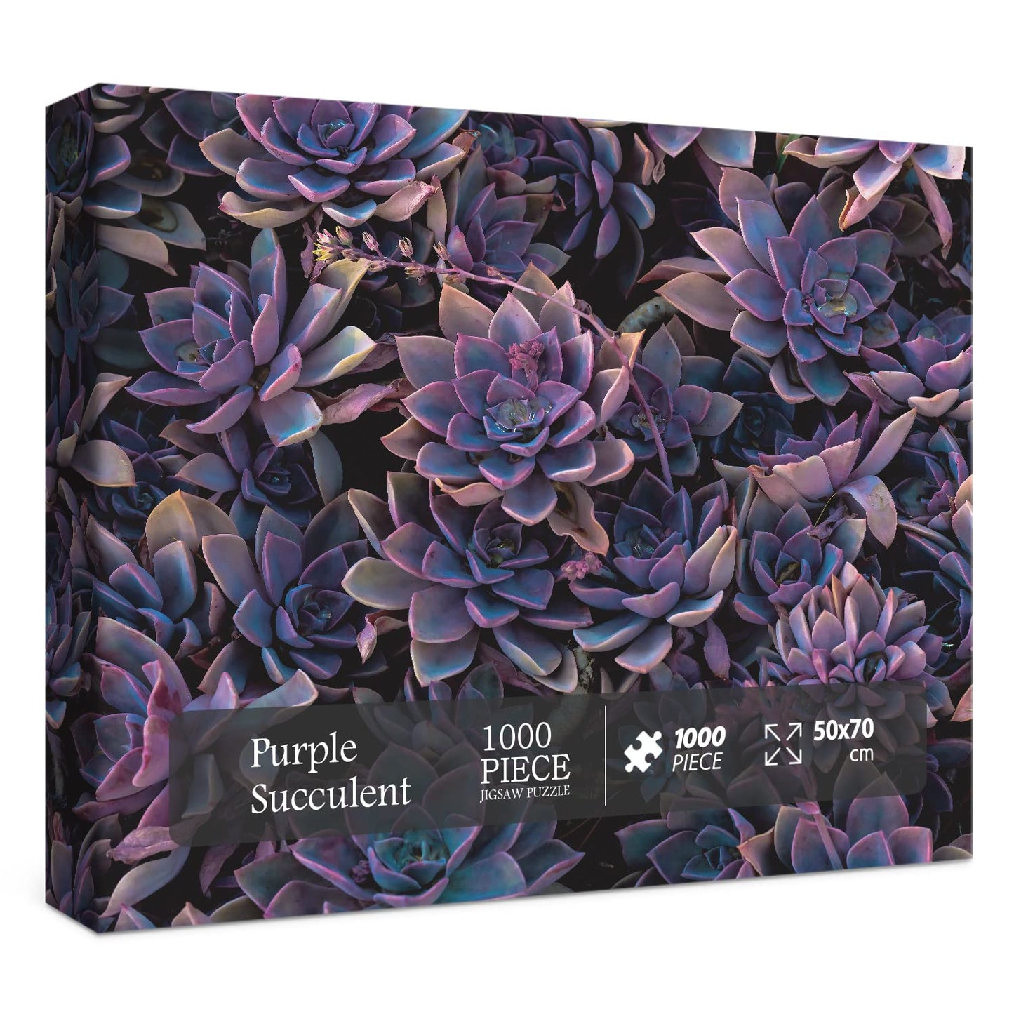 Impossible Purple Succulent Puzzle 1000 Pieces, Hard Difficult Puzzles For Adult, Challenging Plant Jigsaw Puzzle As Succulent