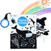 Okooko Soft Baby Book - Black And White High Contrast Marine Animals Tails Book, Montessori Sensory Stroller Toy, Non-Toxic Crinkle Washable Early Education For Baby Infant Toddler