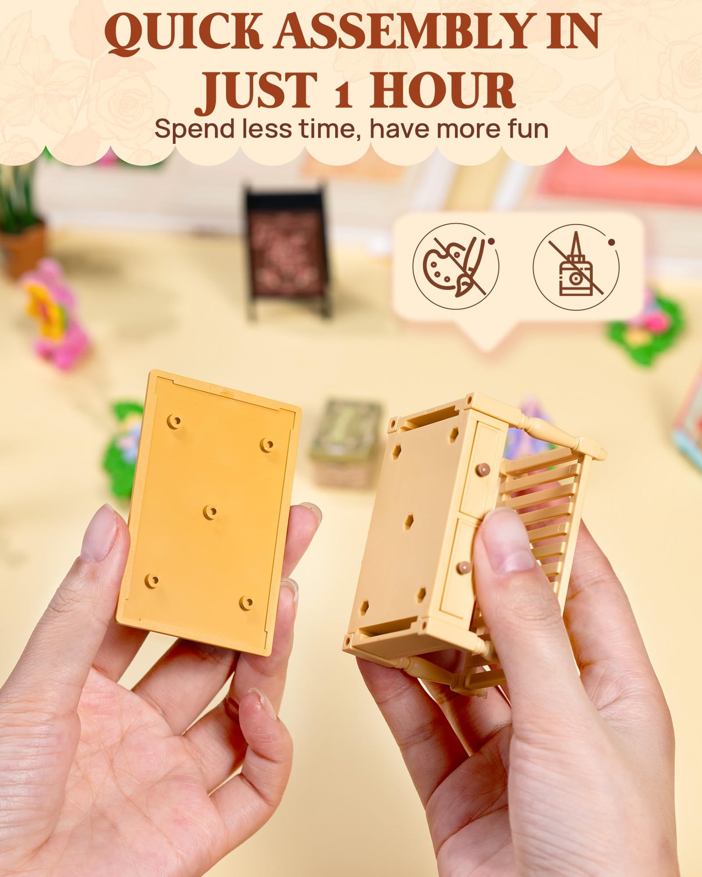 Rolife Super Creator Kits Fresh Flower Shop Tiny House Building Blocks for Little Dolls DIY Plastic Mini House Model Building Kits for Teens Aged 14+ DIY Crafts/Hobbies for mature-themed(Fresh Flower Shop)