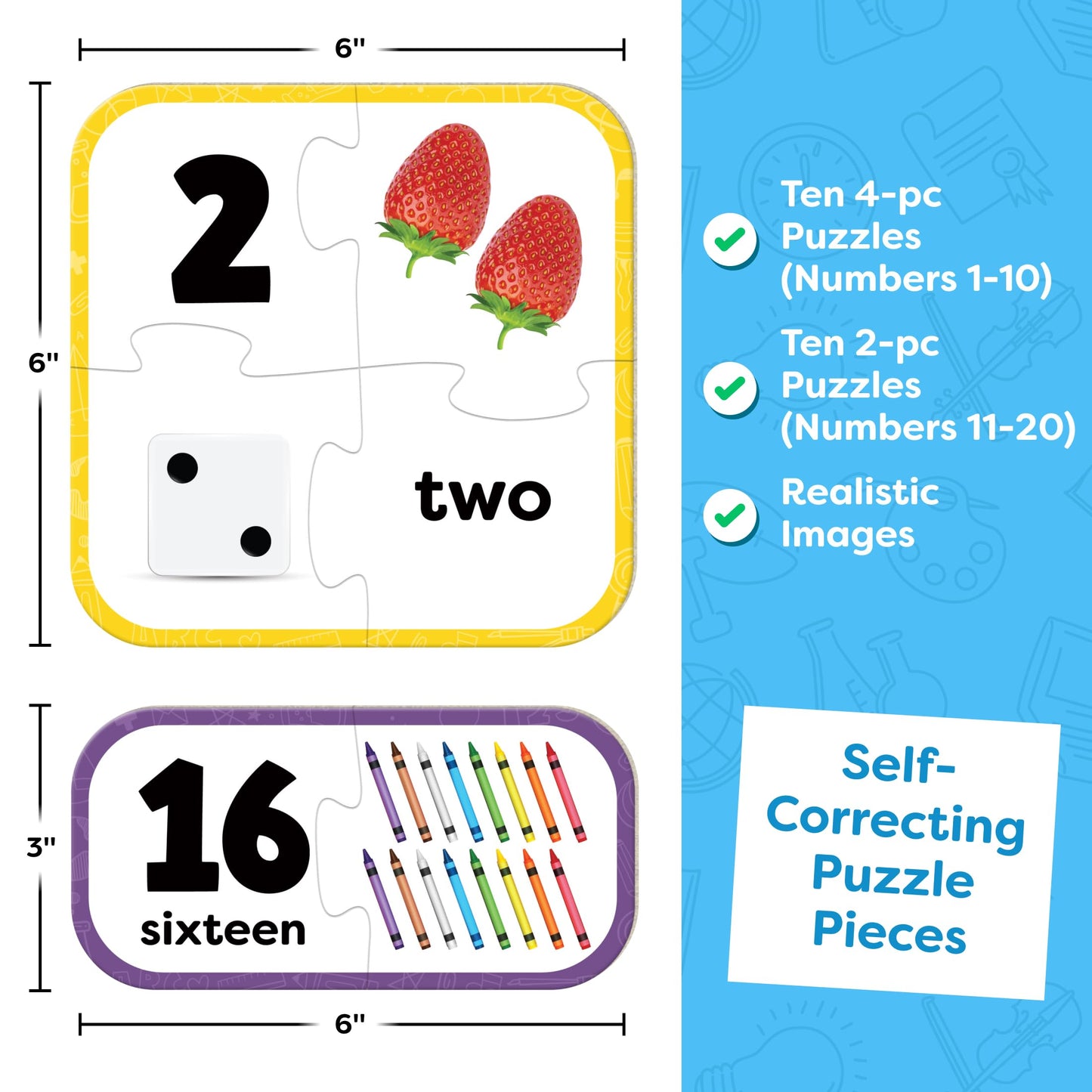 Number Puzzle Kindergarten Math Games - Number Matching Puzzle - Learning Numbers Puzzles Counting Toys For Toddlers Kids Ages 3-5 - Educational Toys Preschool Learning Activities - Easter Toys Gifts