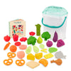 B. toys Foodie Fun Pretend Play Food Set – 32 Colorful Pieces & Educational Book for Toddlers – Storage Bucket Included – Ages 2+