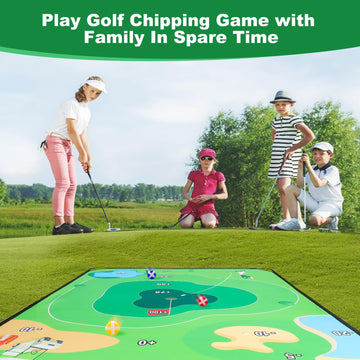 Sjehome Golf Chipping Game, 70''X70'' Play Outdoor Sticky Golf For Adults, Indoor Golf Practice For Family Yard Game (Chipping G
