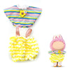 17cm Doll Clothes Labubu Clothes for 6.7inch(17cm) Dolls enhanced Doll Outfit with Hat and Accessories(Clothes Only) (Pink Yellow)