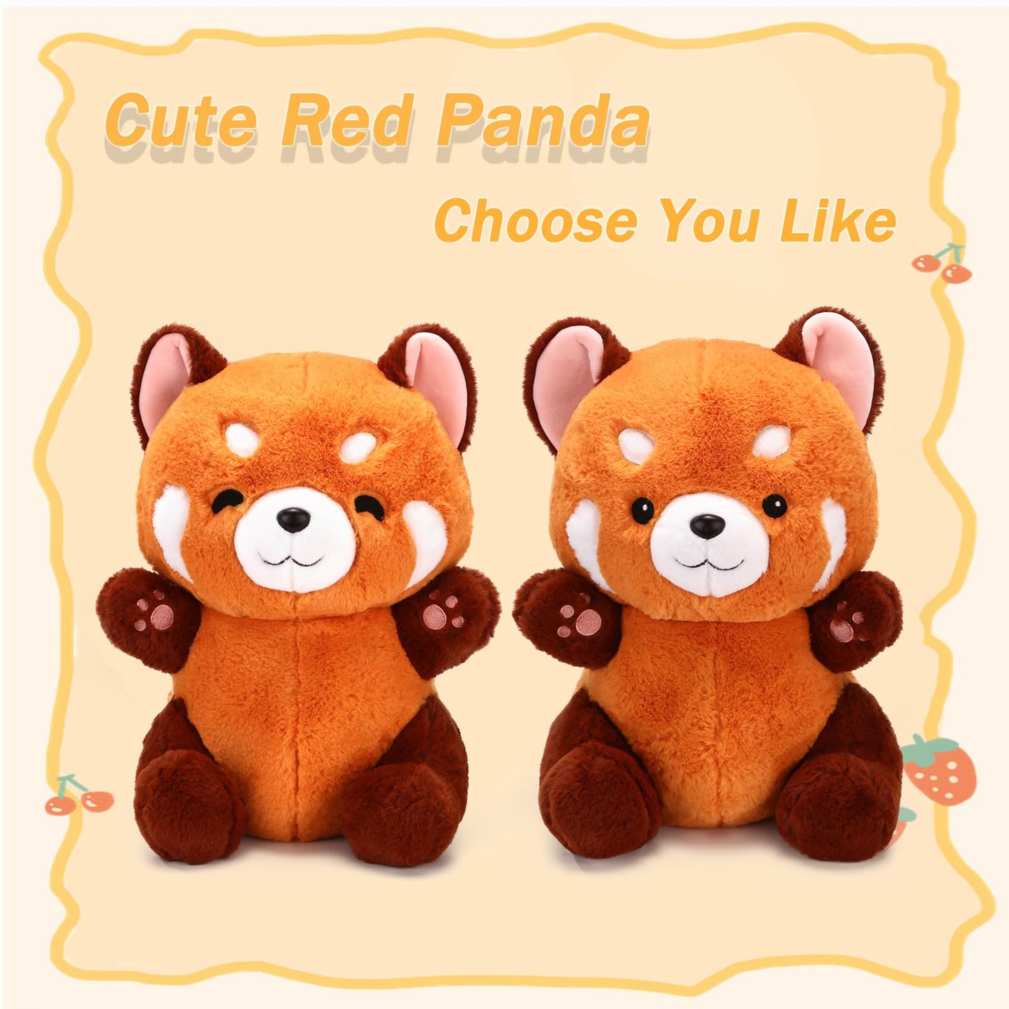 Riuhot Red Panda Stuffed Animal Cute Red Panda Plush Toy Panda Plushie Gift For Girlfriend Kids Birthday 13.7'' Red Panda Stuffe
