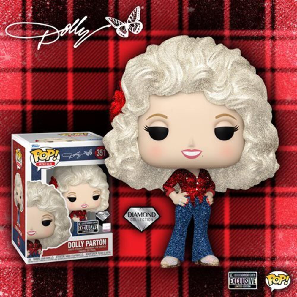 Funko Pop! Vinyl Figure - Dolly Parton '77 Tour, Diamond Glitter, Model #351, Exclusive Collectible