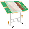Ragozonery Jigsaw Puzzle Table 1500 Pieces,Adjustable Height&Up Puzzle Board With Cover And 4 Drawers,34 26In Puzzle Tables For
