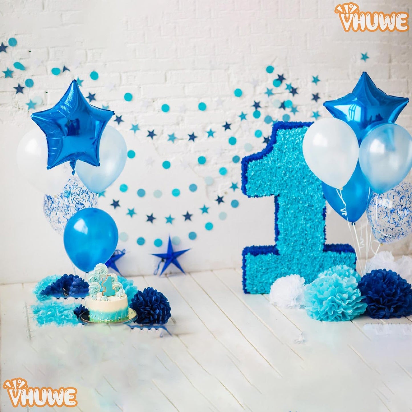 Blue Star Balloons 18 Inch, 10 Pcs Blue Star Shaped Mylar Helium Foil Metallic Balloon For Birthday Party Decorations Baby Showe