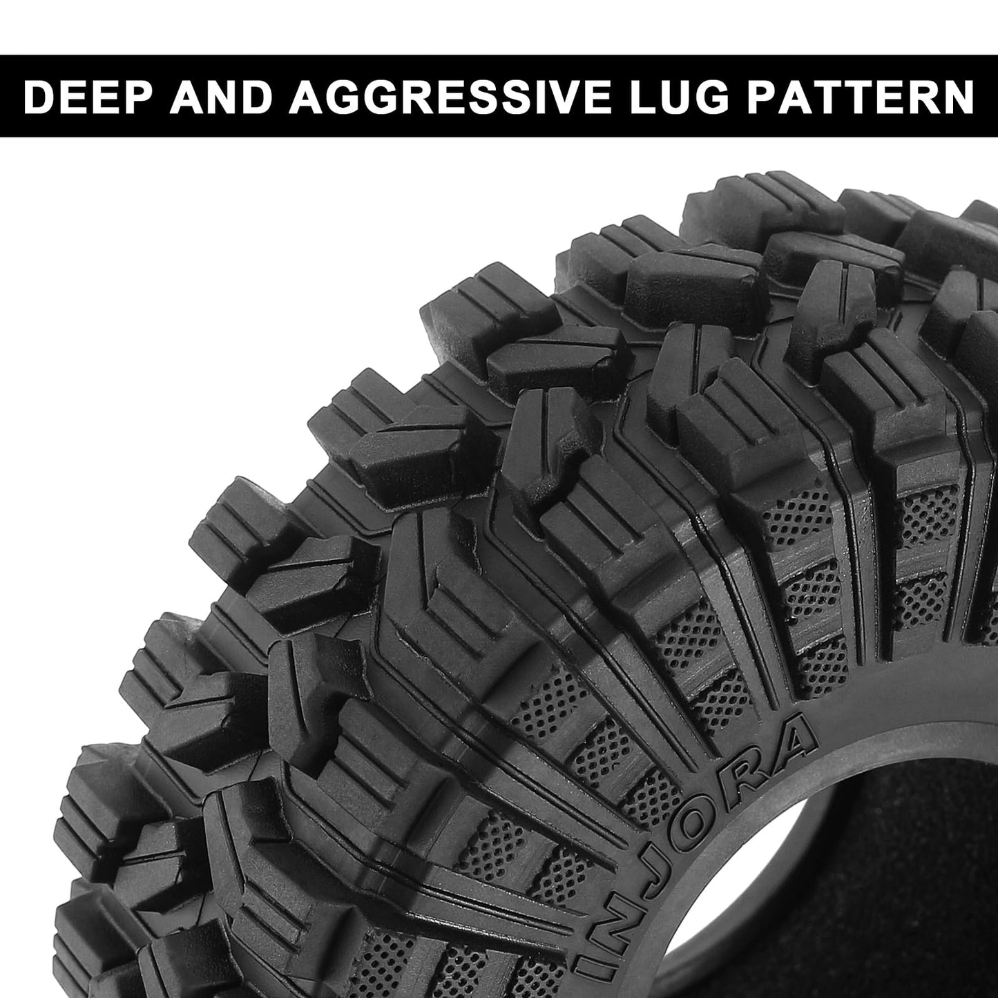 INJORA King Trekker 1.9'' S5 All Terrain Tires for 1/10 RC Crawler Upgrade(118 * 42mm)