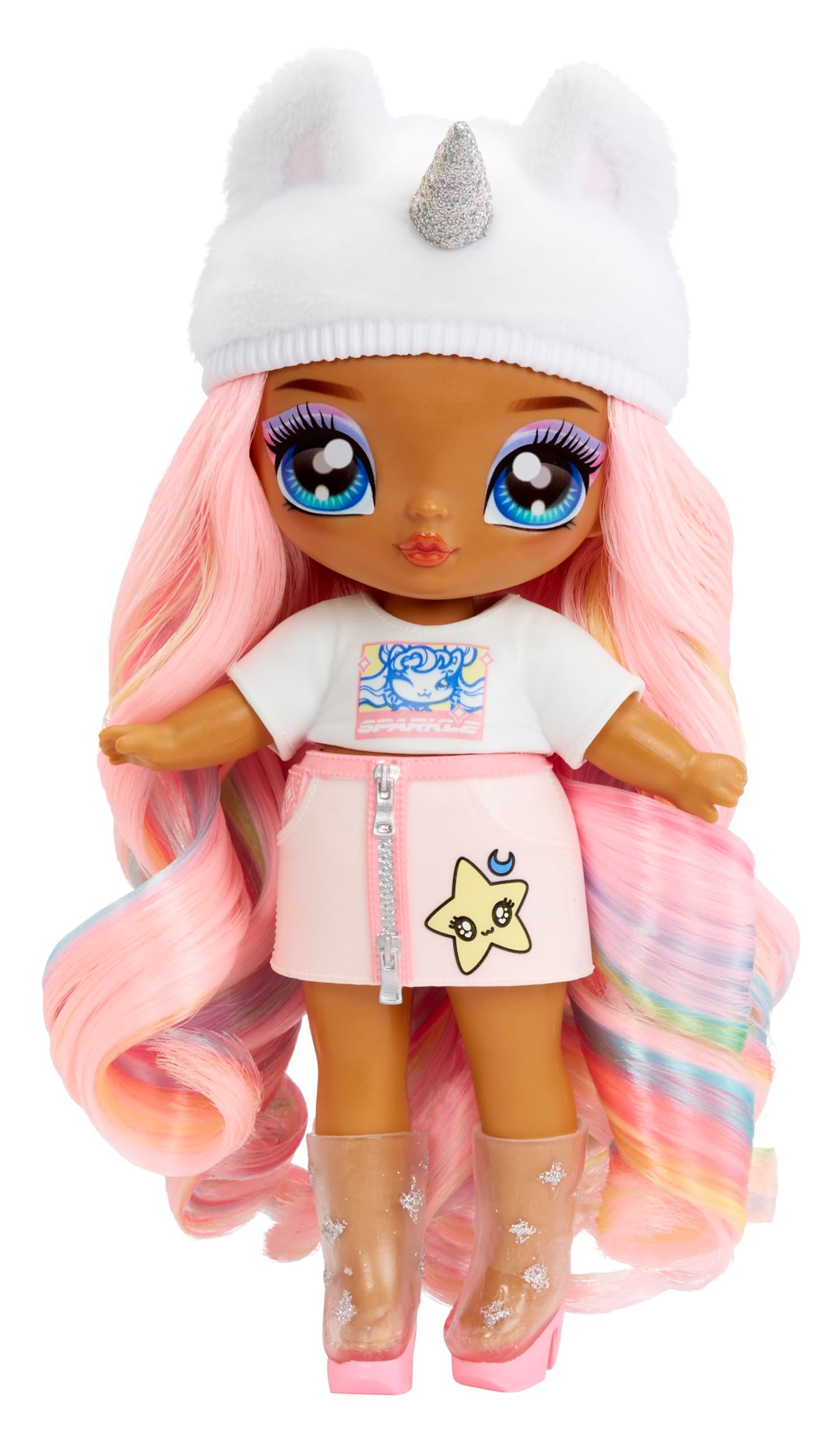 Na Na Na Surprise 3-In-1 Backpack Bedroom Unicorn Playset Whitney Sparkles Fashion Doll, Fuzzy White Unicorn Backpack, Closet Wi