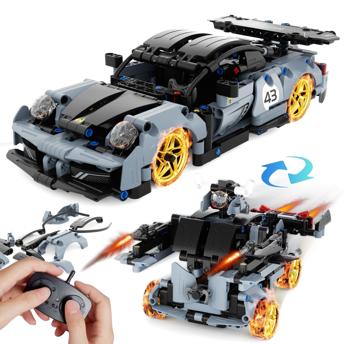 28C Stem Remote Control Car Building Kit Toys For Kids Age 8-12 With 2In1 Stem Robots Building Set Remote & App Controlled Car/R