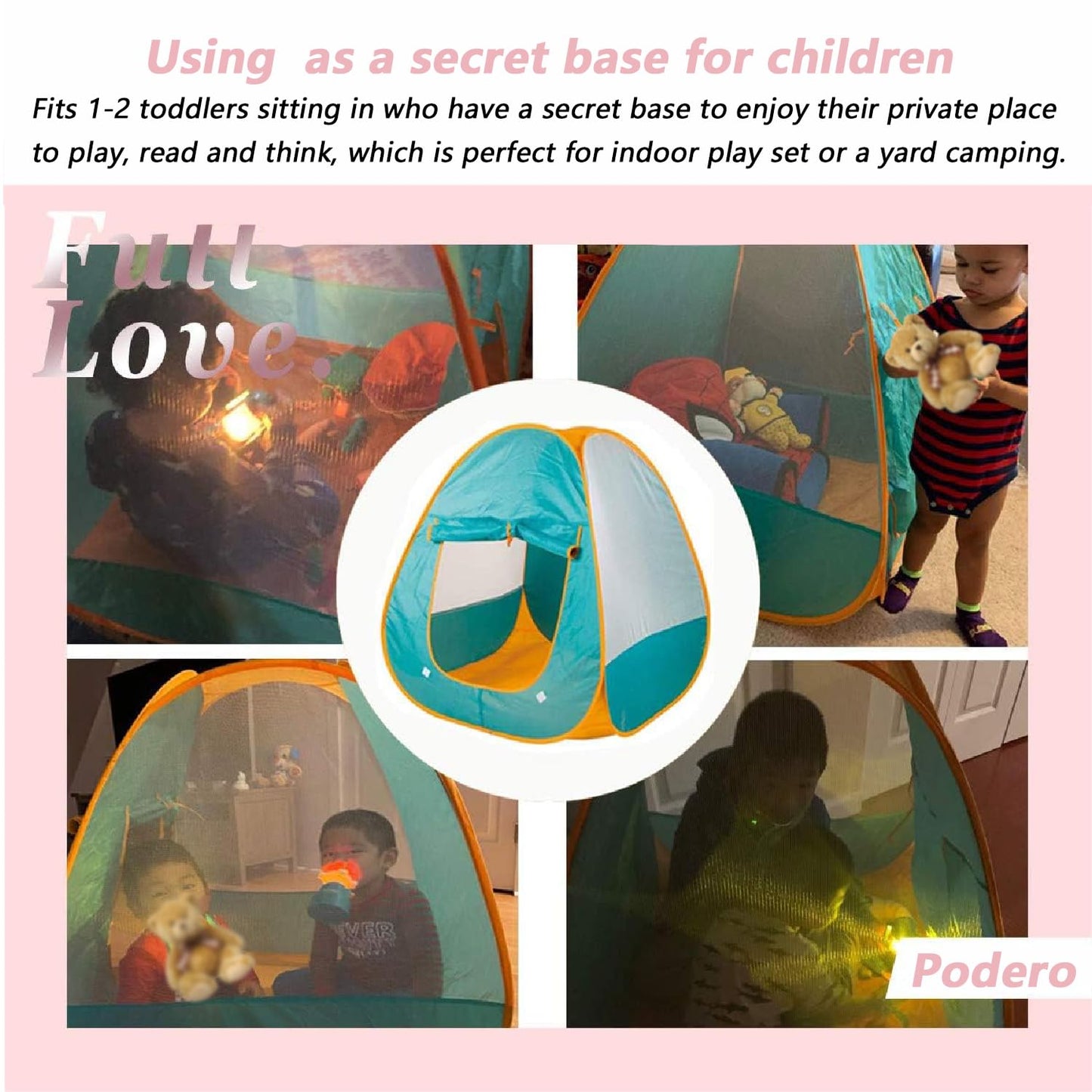 Podero, Kids Play Tent, Kids Play Pop Up Tent, Pop Up Tent For Kids, Kids Tents For Inside, Kids Tent With Toys, 21 Pcs, For Kid