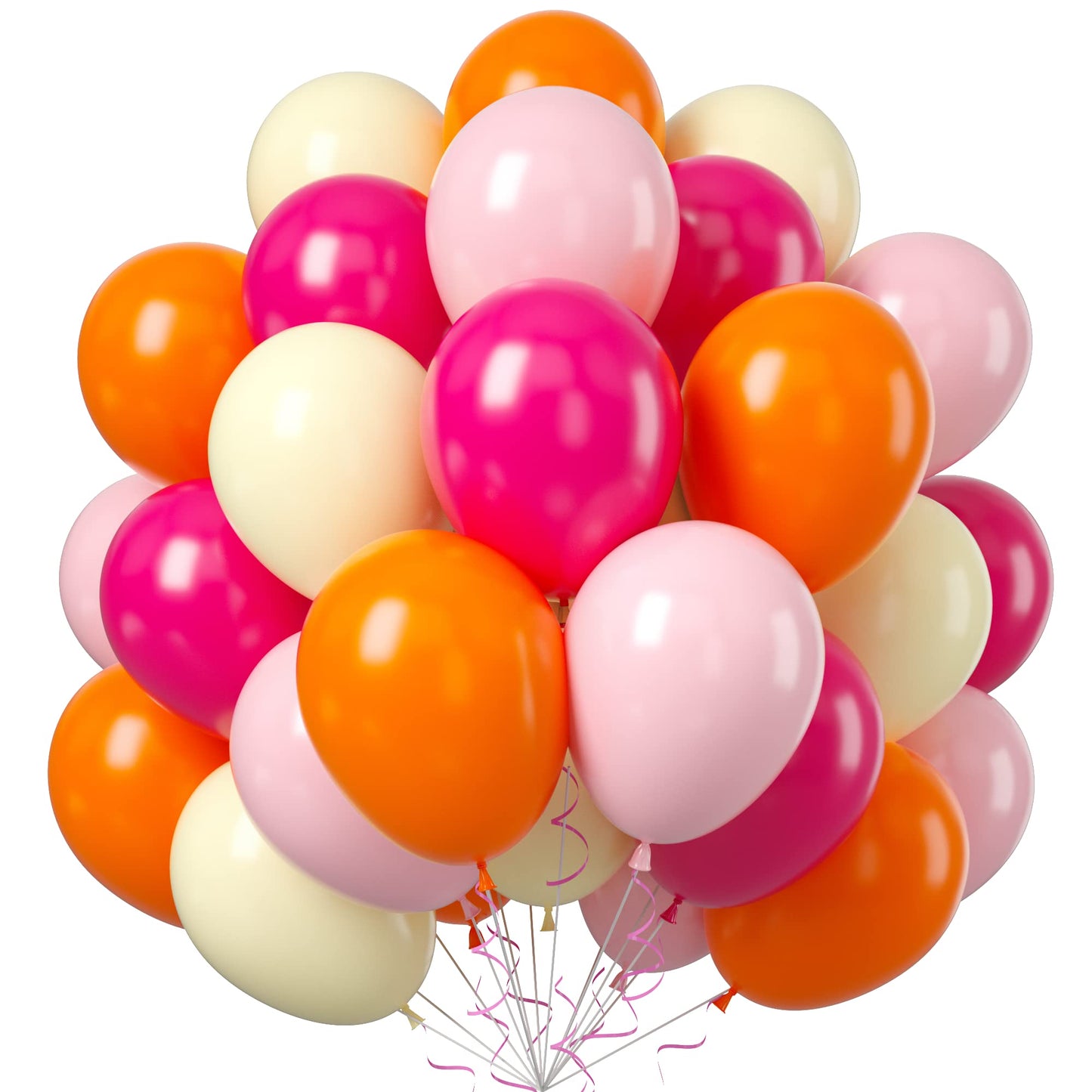 Balloons Pink Orange Yellow, 50Pcs Pink Yellow Orange Balloon Arch Kit, Latex Party Balloons For Birthday Decoration Wedding Bab