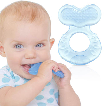 Nuby Silicone Teethe-eez Teether, Blue, 1 Count, Model 92564, Includes Hygienic Case