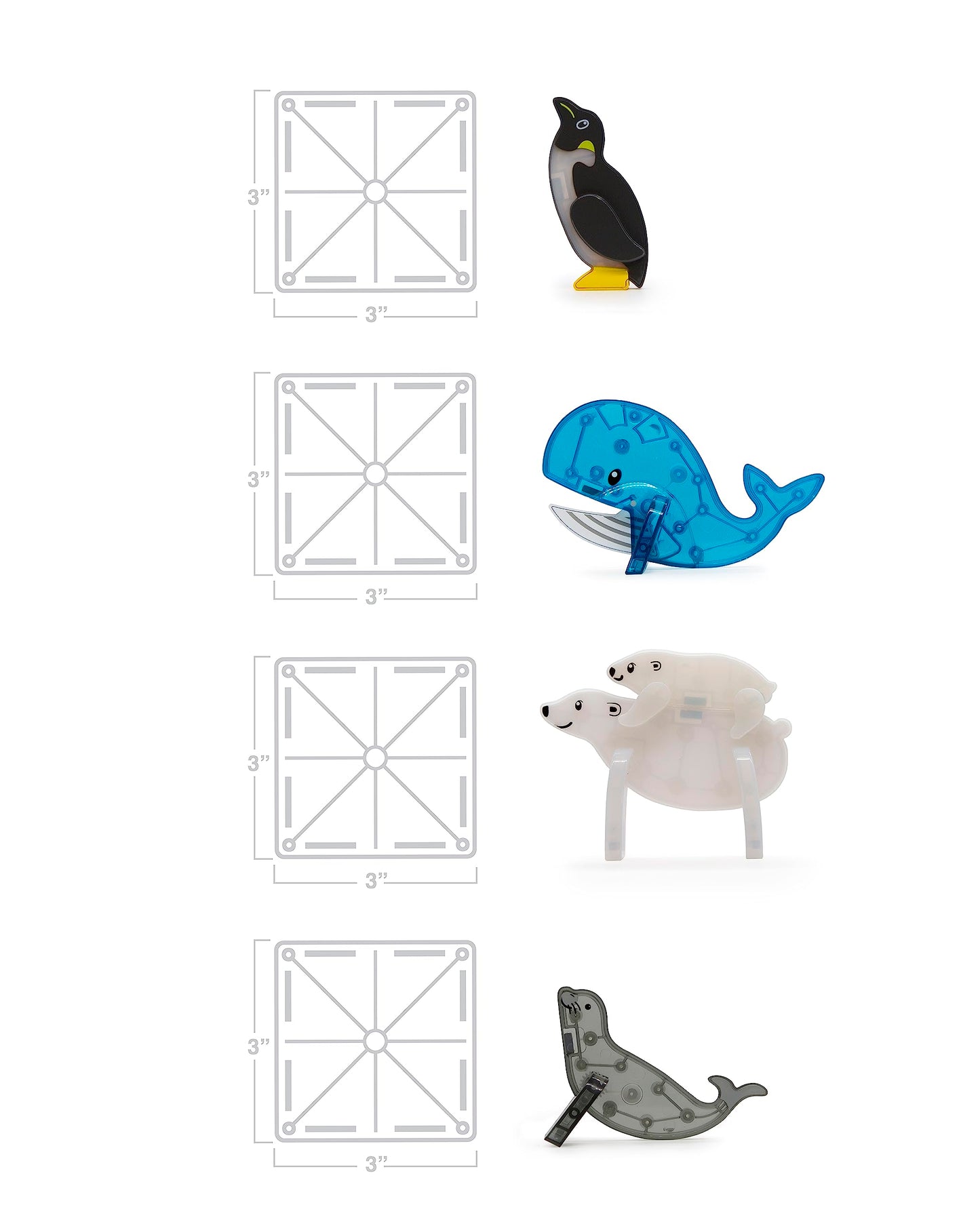 Magna-Tiles Arctic Animals 25-Piece Magnetic Construction Set, The Original Magnetic Building Brand