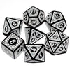 D&D Dice - 7Pc Mixed Black & White Polyhedral Dice For Rpg & Mtg