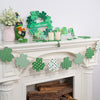 Arosche St Patricks Day Decorations Wooden Shamrocks Garland Green Shamrocks Lucky Irish Rustic Farmhouse Happy St. Patricks Da