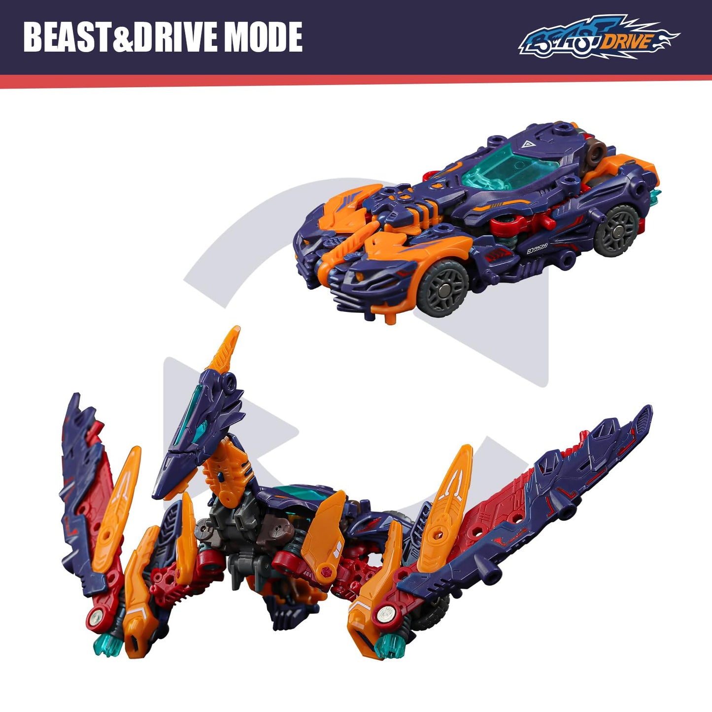 52Toys Beastdrive Bd-10 Drive Pterano Deformation Toys Action Figure, Converting Toys In Vehicle And Beast, Perfect Birthday Par