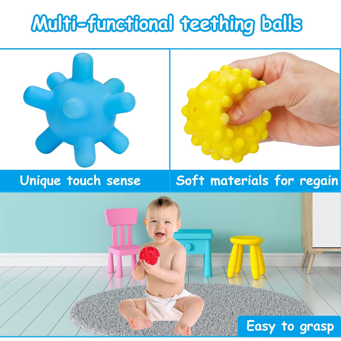 Montessori Pull String Toys For Babies 0-6 6-12 Months Baby Sensory Toys Balls Toddler Travel Infant Toys 9 10 12-18 Month Teethers Developmental Fine Motor Skills Toys For 1 2 Year Old First Gift