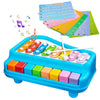 Hougic 8 Tone Xylophone Learning Toys Kids Educational Knock Playing 2 In 1 Colorful Plastic Percussion Piano Toy (Multi Color)