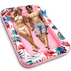 PANADAJOY Inflatable Tanning Pool Lounger - Extra Large Pink Float with Cup Holders & Headrest for Beach & Lake Fun