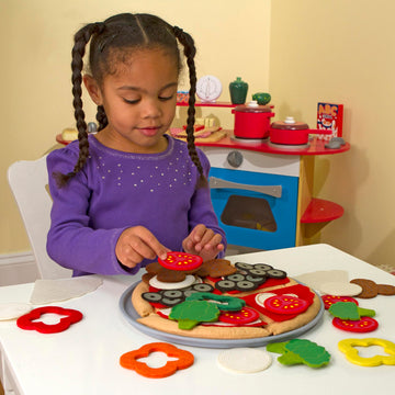 Melissa & Doug Felt Food Mix And Match Pizza Play Food Set - 42 Pieces Felt Pizza Play Set For Kids Kitchen, Pretend Toy For Tod