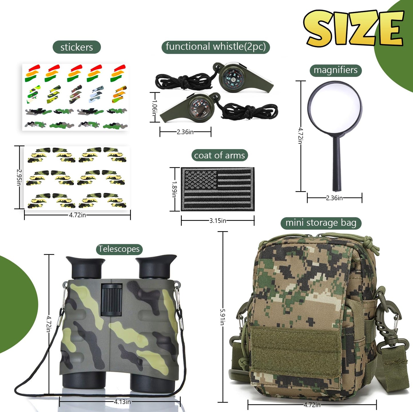 Walkie Talkies Set For Kids Outdoor Explorer, Camping Hunt Gear Kit Binoculars Adventure Game, Cool Spy Gadgets For Boy Girls Ag